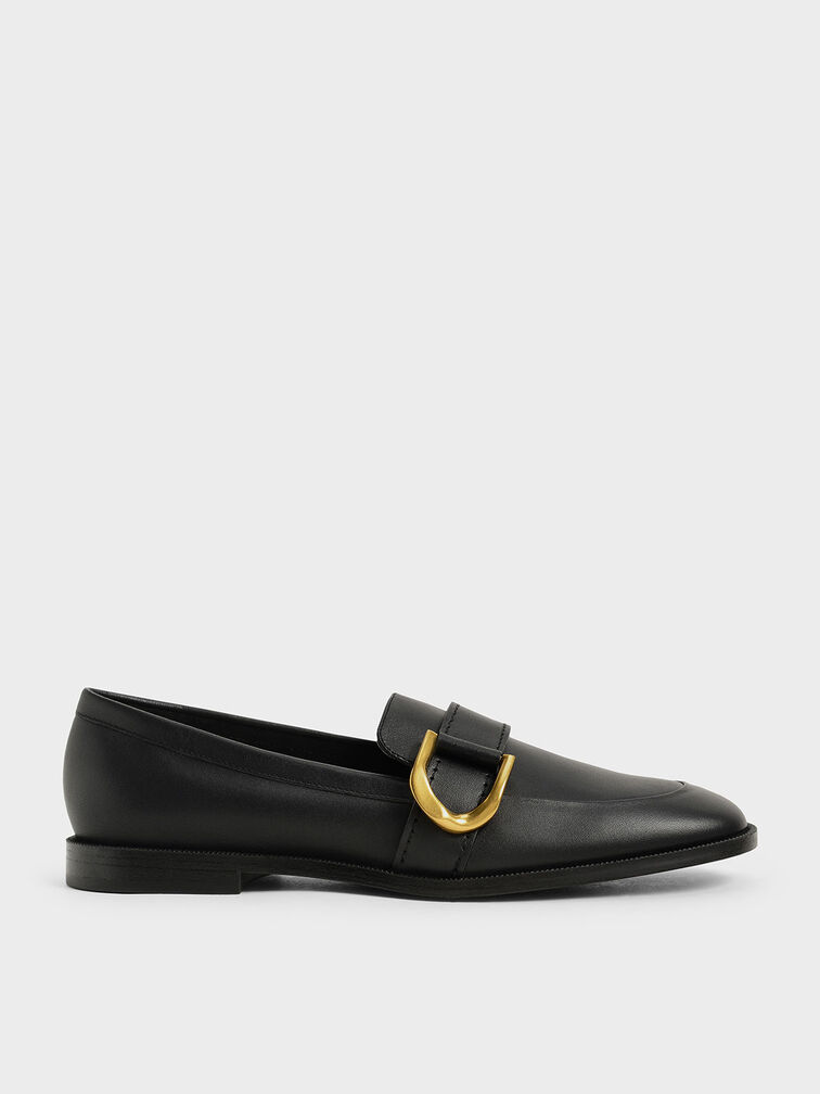 Gabine Buckled Leather Loafers, , hi-res
