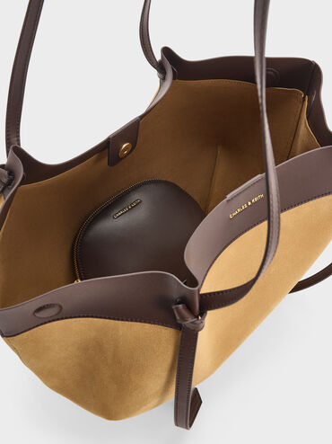 XL Calla Suede Tote Bag, Sahara Sand, hi-res