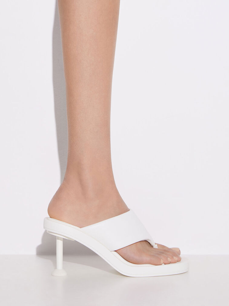 Noemi Spool Heel Sandals, สีขาว, hi-res