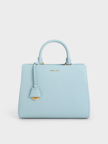 กระเป๋าถือแบบมีโครงรุ่น Mirabelle, สีฟ้า, hi-res