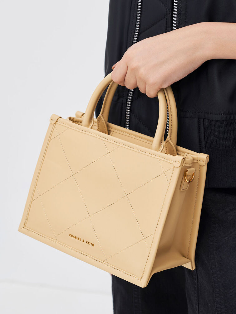 Celia Quilted Double Handle Tote Bag, , hi-res