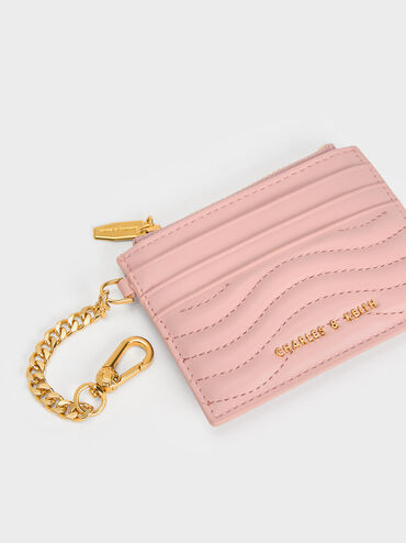 กระเป๋าใส่บัตรดีไซน์ลายคลื่นรุ่น Aubrielle, สีชมพูอ่อน, hi-res