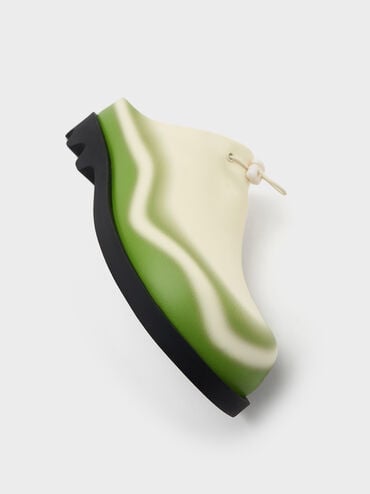 Gradient Wave Slip-On Mules, Green, hi-res