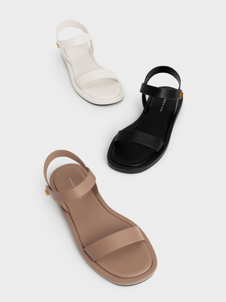 Back Strap Sandals, Black, hi-res