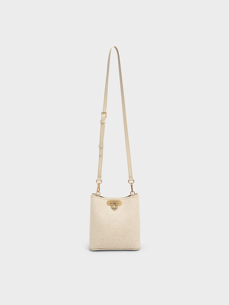 Alcott Canvas Bucket Bag, Beige, hi-res
