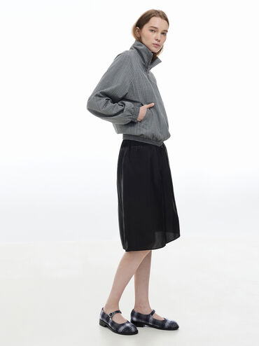 Circle-Charm Buckled Mary Janes, Dark Grey, hi-res