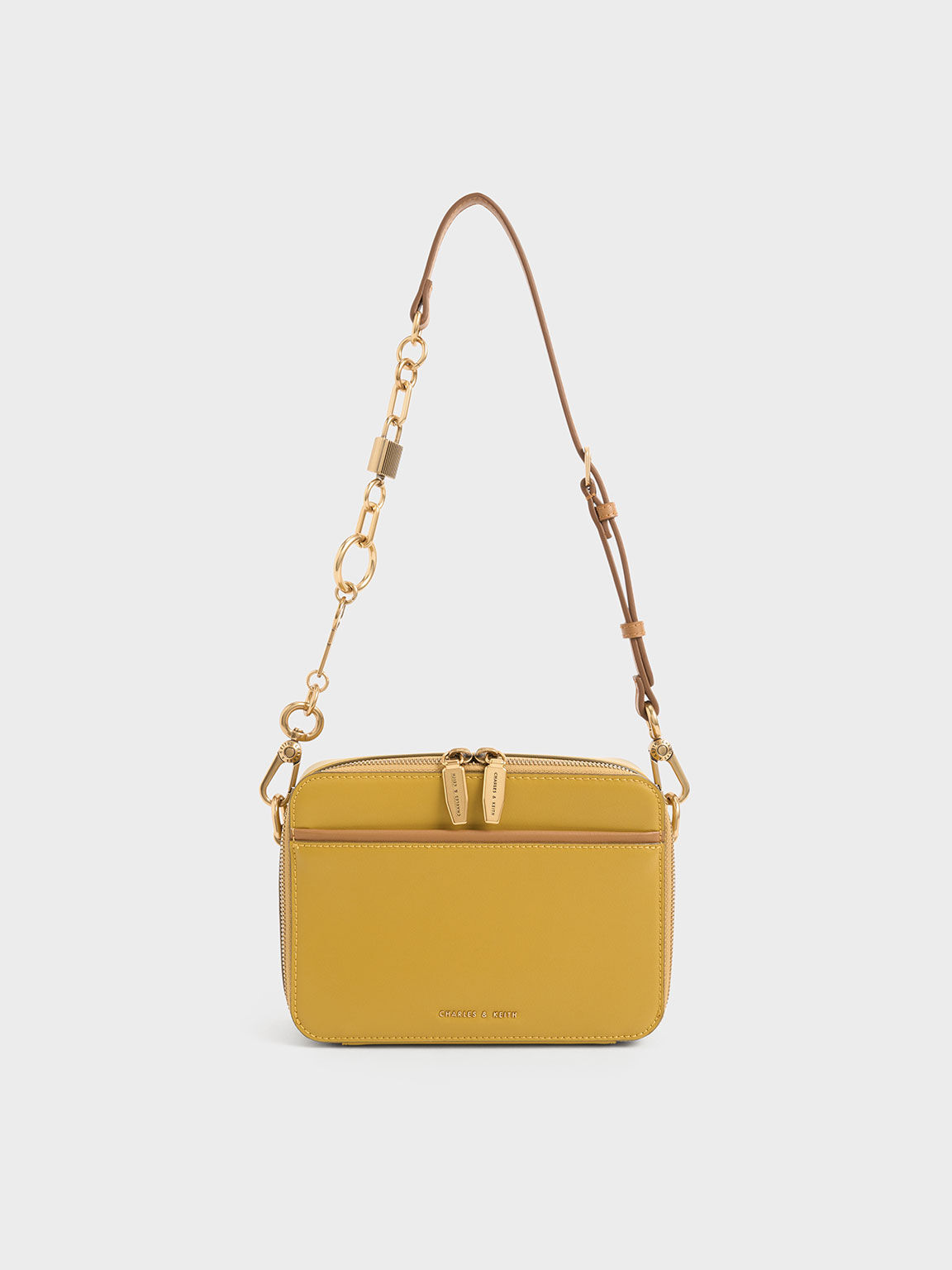 Charles and keith two tone chain top handle bag outlet