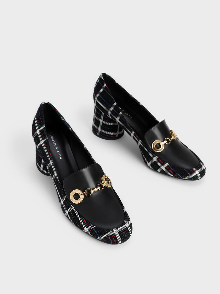 Circle Chain-Link Woven Loafer Pumps, , hi-res