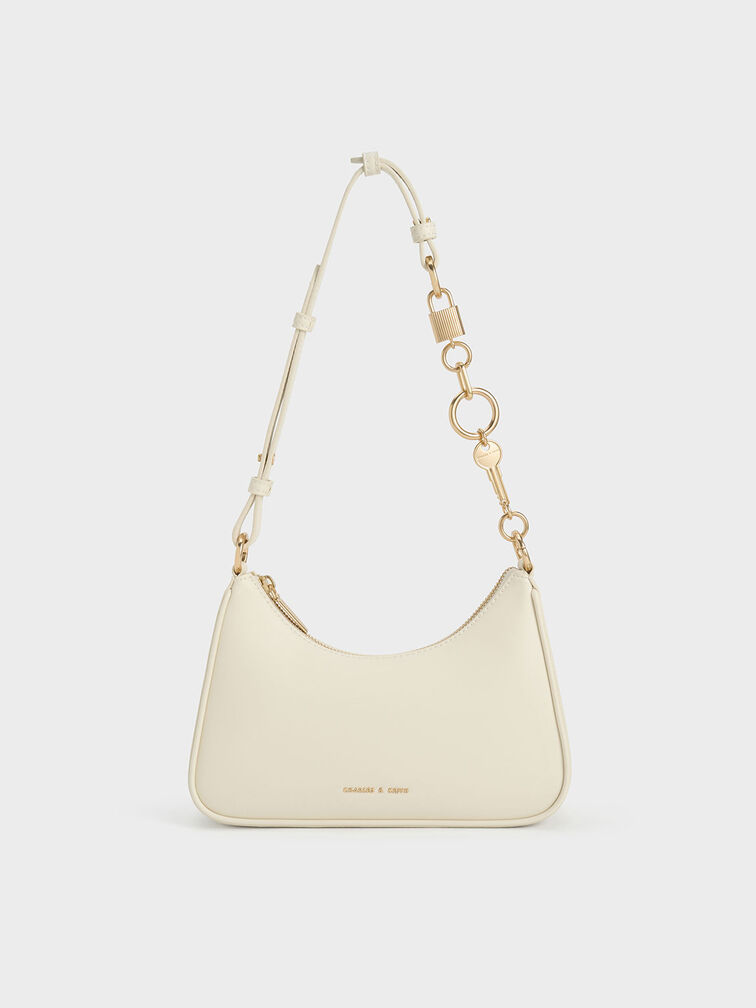 Lock & Key Chain Handle Trapeze Bag, , hi-res