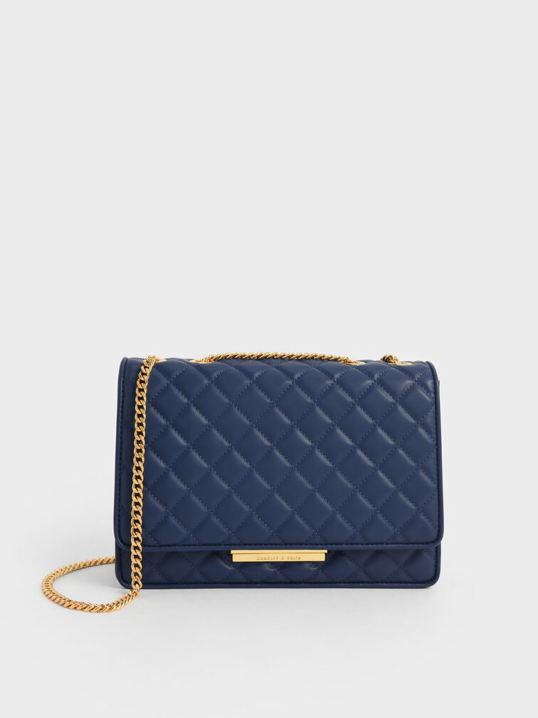 Double Chain Handle Quilted Bag, , hi-res