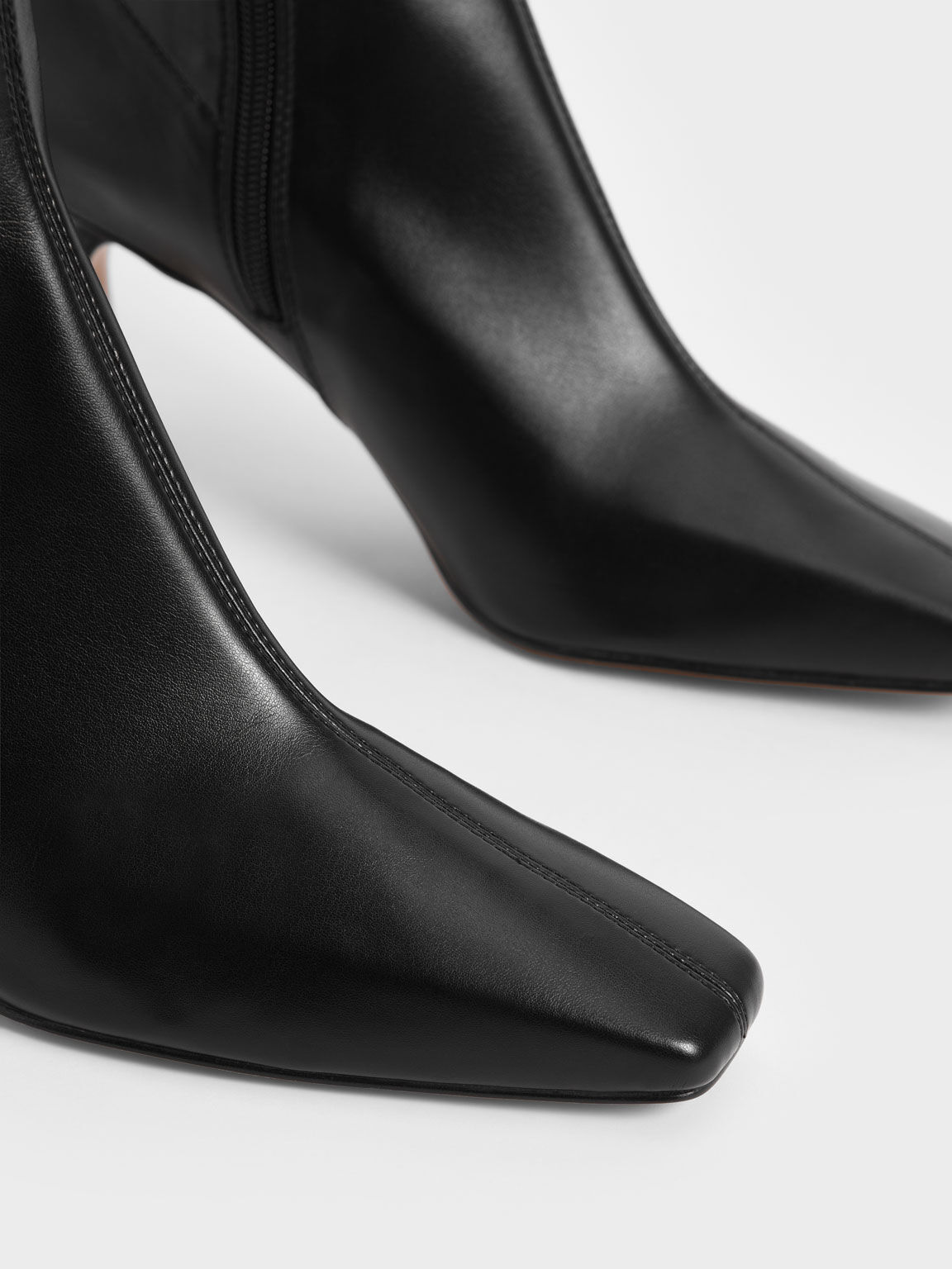 Sculptural Heel Ankle Boots, Black, hi-res
