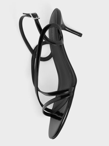 Strappy Stiletto-Heel Slingback Sandals, Black Boxed, hi-res