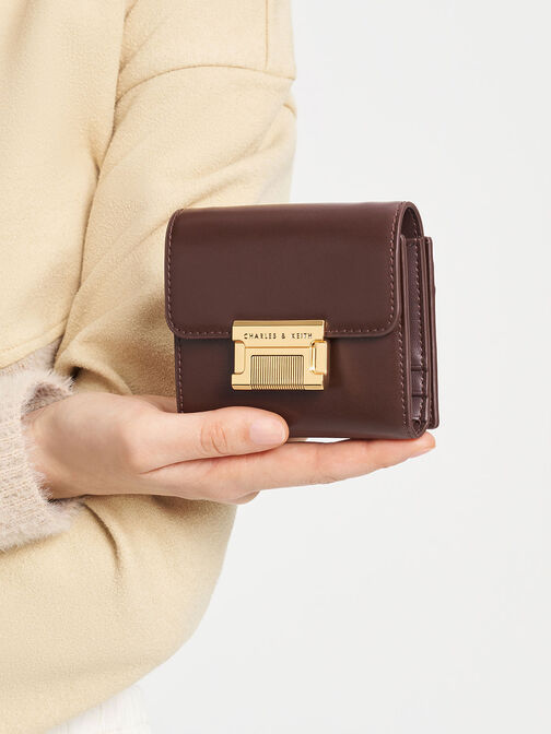 Metallic Accent Short Wallet, , hi-res