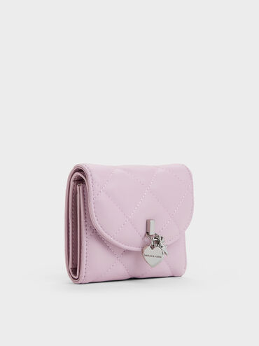 Arrietty Quilted Curved-Flap Wallet, Glycine, hi-res