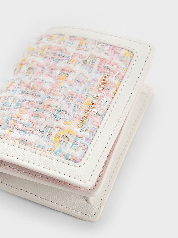 Micaela Tweed Cardholder, สีขาว, hi-res