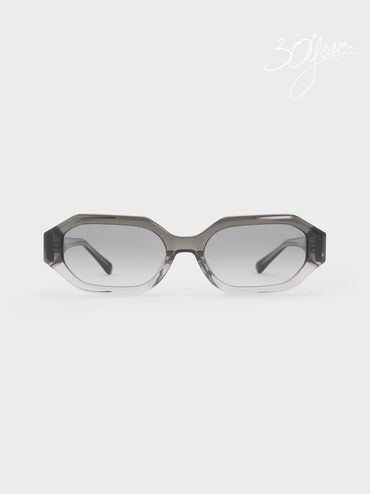 Gabine Ombre Oval Sunglasses, Grey, hi-res