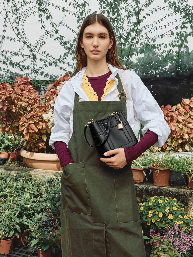 Scottie Bucket Bag, Black, hi-res