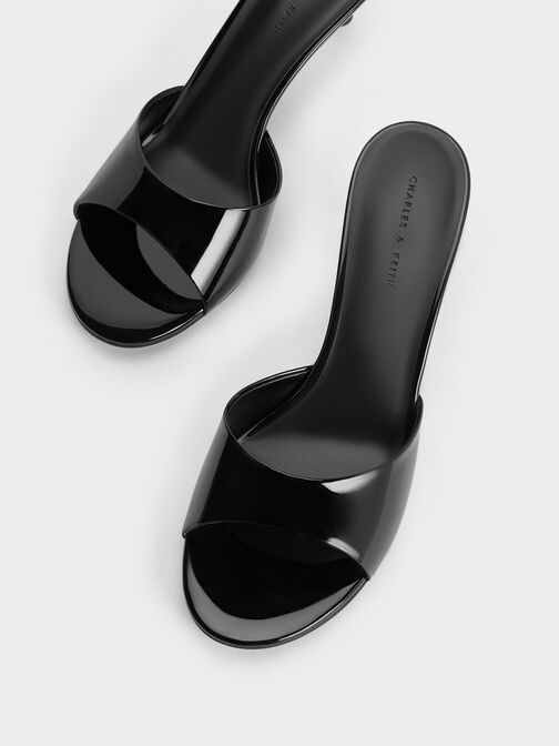 Patent Slant Heel Mules, , hi-res