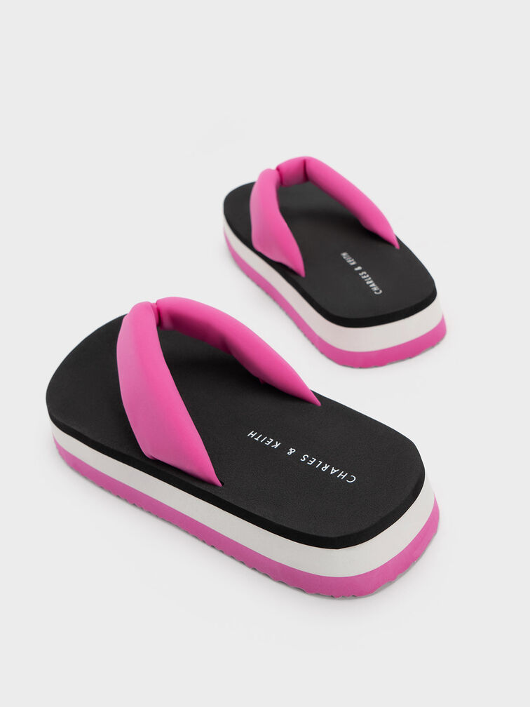 Tana Puffy Thong Sandals, สีฟูเชีย, hi-res