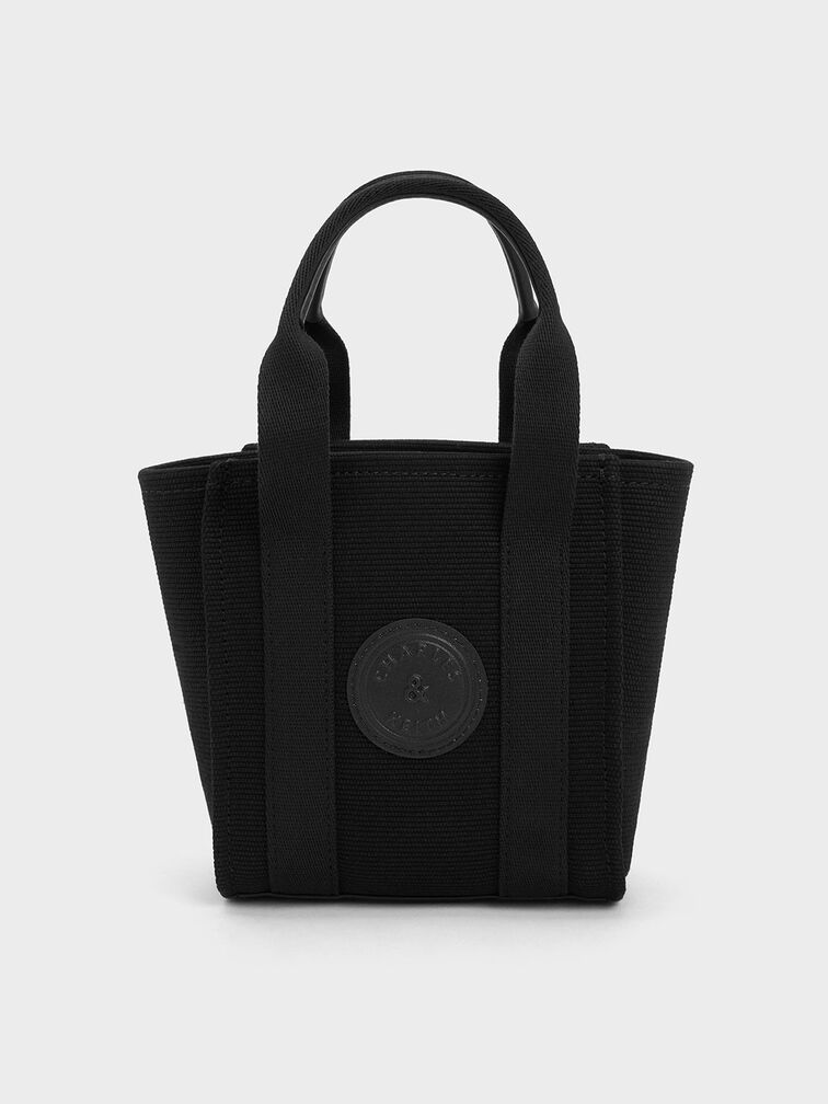 Mini Kay Canvas Tote Bag, Black, hi-res