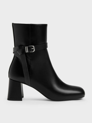 Eliza Block-Heel Ankle Boots, Black, hi-res