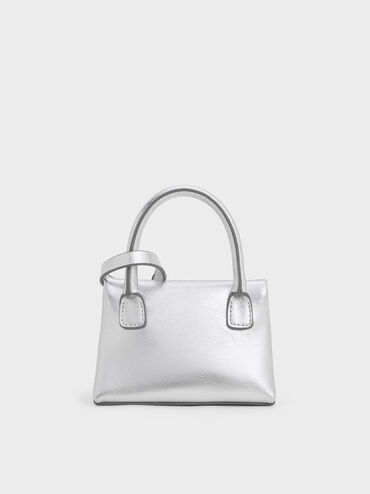 Andromeda Metallic Micro Bag Charm, Silver, hi-res