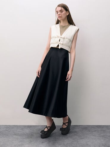 Brantley Recycled Polyester Platform Mary Janes, Black Textured, hi-res