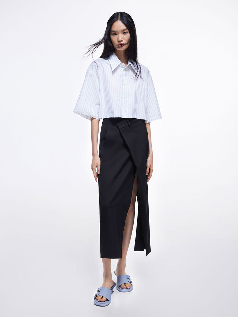 Double Buckle Sculptural Mules, , hi-res