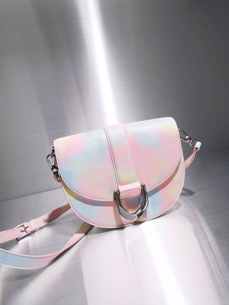 Gabine Swirl-Print Saddle Bag, , hi-res