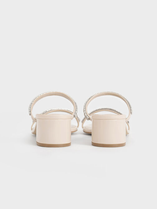 Ambrosia Gem-Embellished Mules, Cream, hi-res