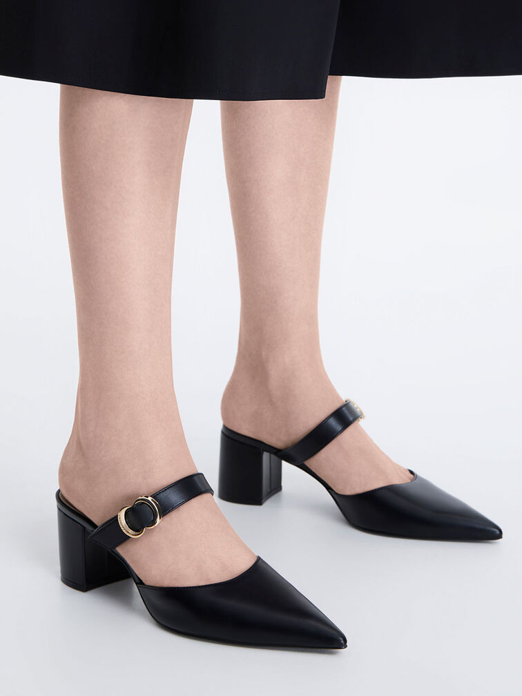 Metallic Accent Pointed-Toe Pumps, , hi-res
