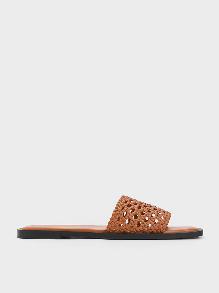 Woven Square-Toe Slides, , hi-res