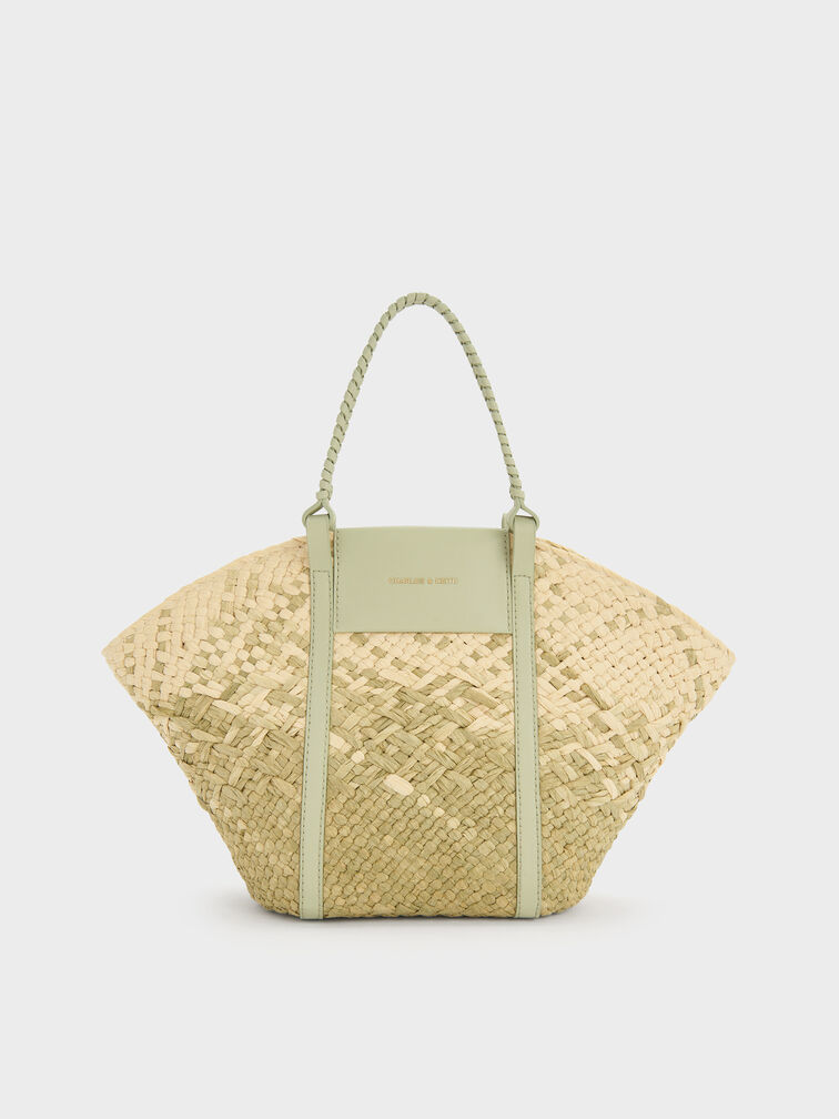 Shalia Raffia Basket Bag, Matcha Green, hi-res
