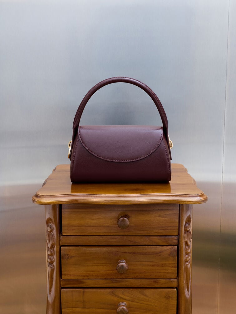 Kaila Front Flap Top Handle Bag, Wineberry Red, hi-res