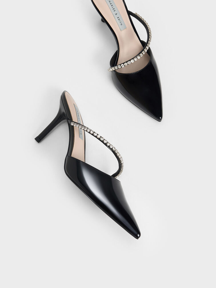 Gem-Encrusted Patent Mules, , hi-res