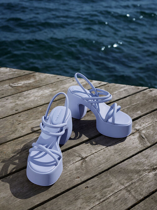 Nerissa Tubular Platform Sandals, สีไลแลค, hi-res