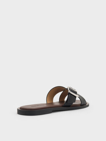 Anita Crossover Slides, Black, hi-res