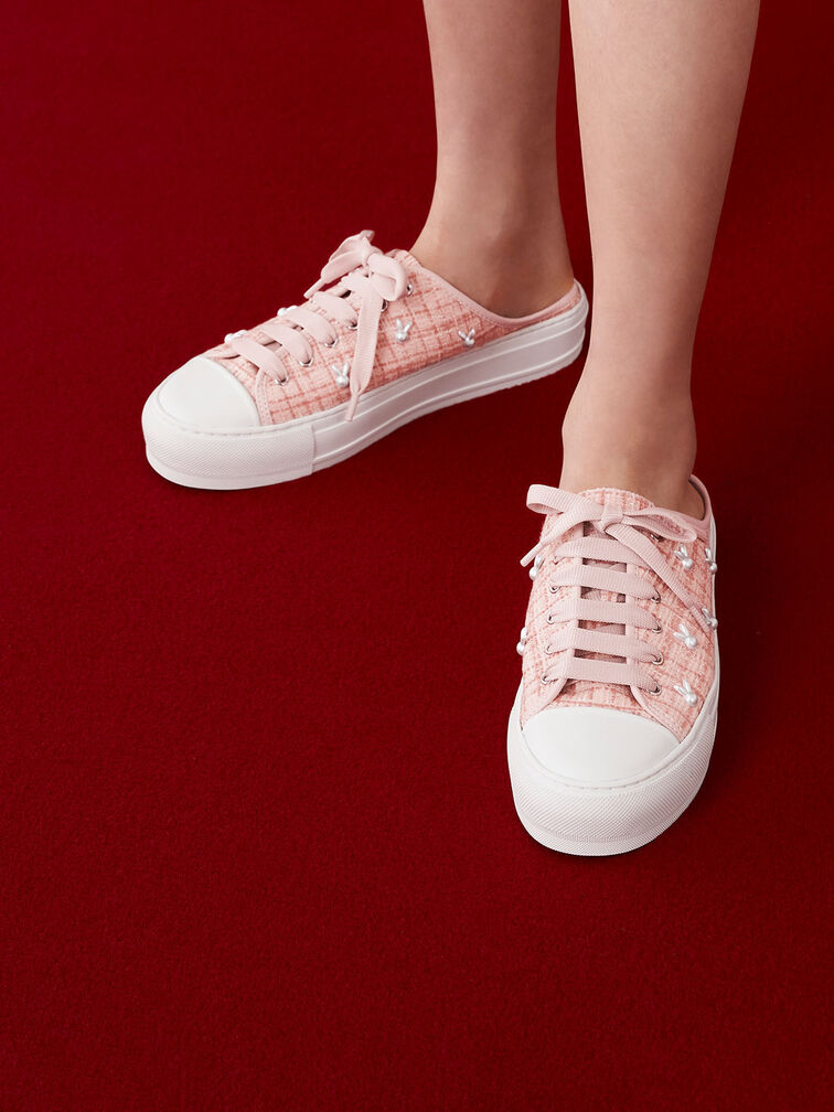 Bunny Tweed Slip-On Sneakers, , hi-res