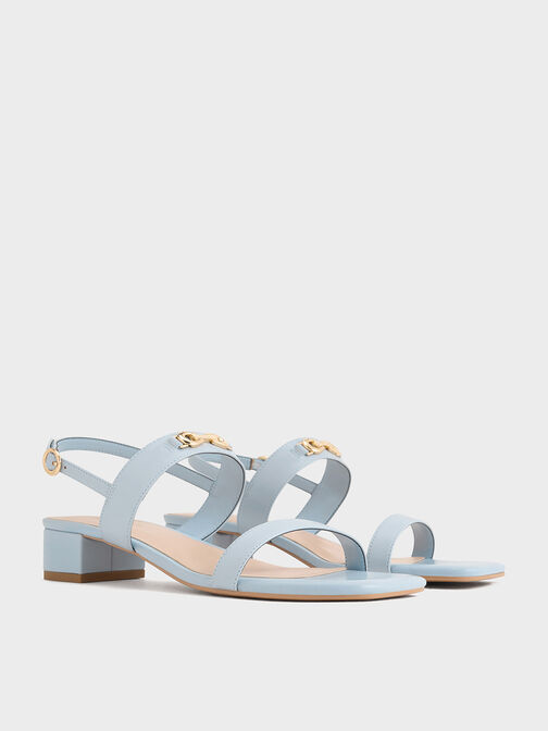 Trifina Metallic-Accent Slingback Sandals, Light Blue, hi-res
