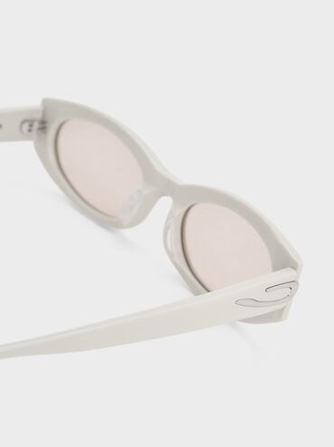 Edie Oval Sunglasses, Chalk, hi-res