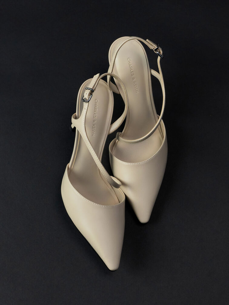 Cordelia Pointed Slingback Pumps, Chalk, hi-res