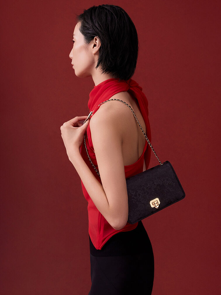 Jacquard Mini Bag, Black, hi-res