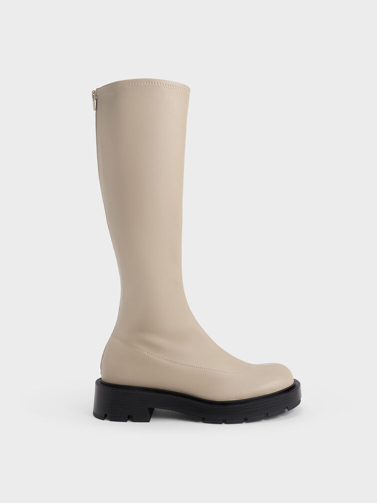 Block Heel Knee-High Boots, , hi-res