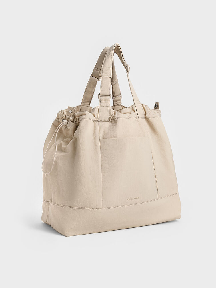 Terra Nylon Reversible Tote Bag, Oat, hi-res