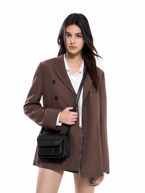 Avenue Contrast-Trim Crossbody Bag, , hi-res