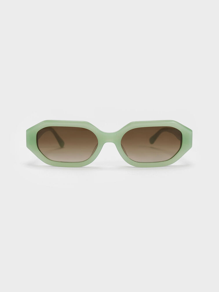 Gabine Recycled Acetate Oval Sunglasses, , hi-res