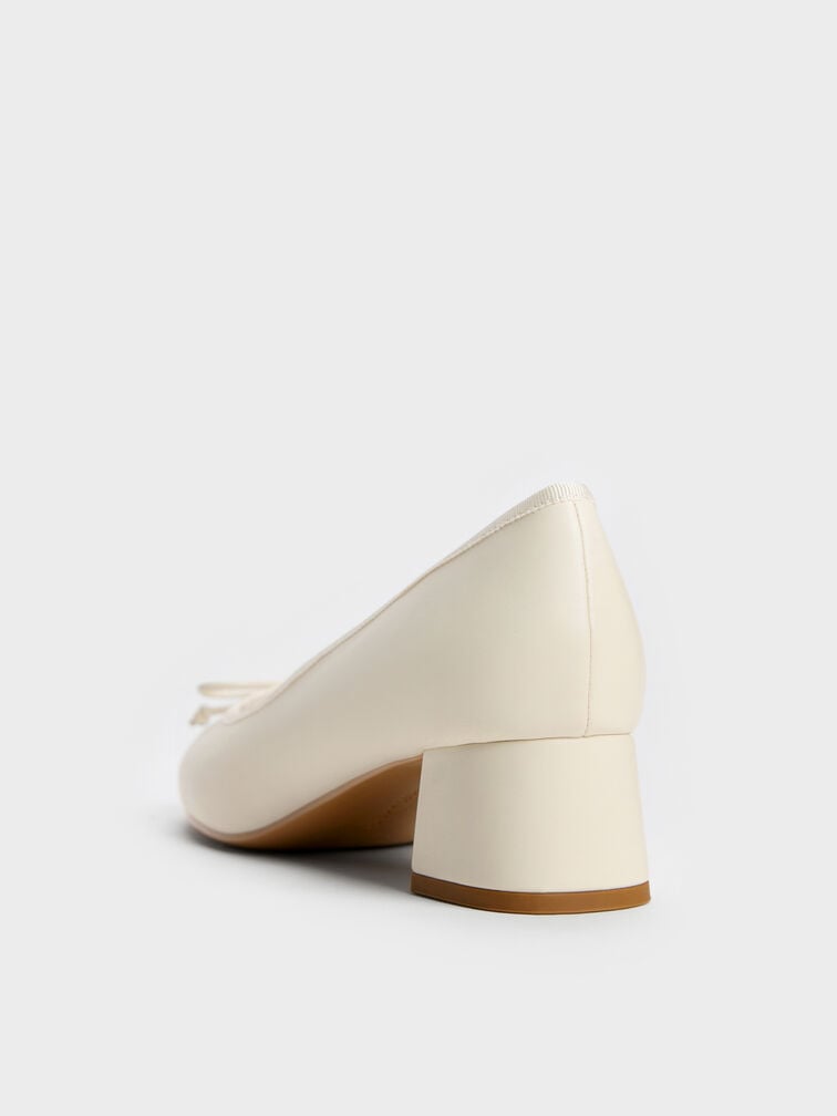 Bow Ballet Pumps, Chalk, hi-res