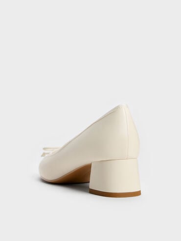 Bow Ballet Pumps, Chalk, hi-res