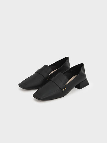 Square Toe Step-Back Penny Loafers, , hi-res
