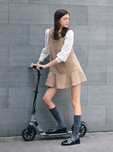 Double-Strap Brogue Mary Janes, Black Boxed, hi-res